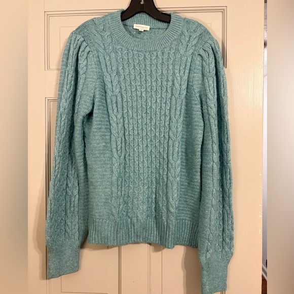 crown & ivy Other - Crown & Ivy cable Knit Sweater in turquoise size medium